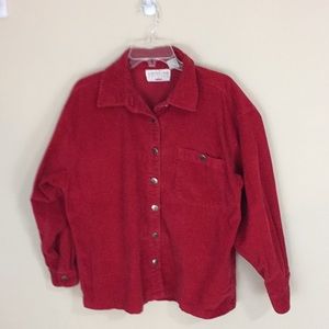 Carolina Colours Plus Red Corduroy Button Up Shirt Size 16
